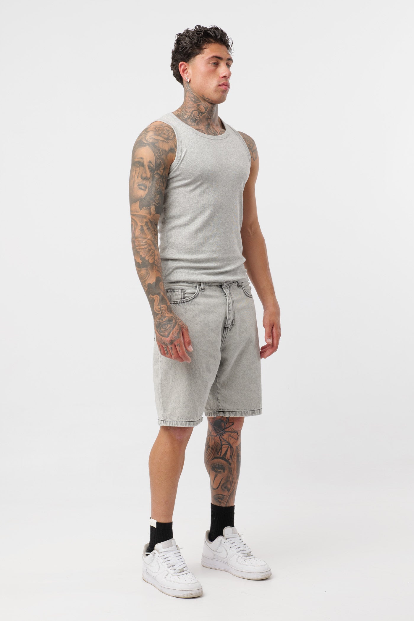 Grey Ribbed Tank Top