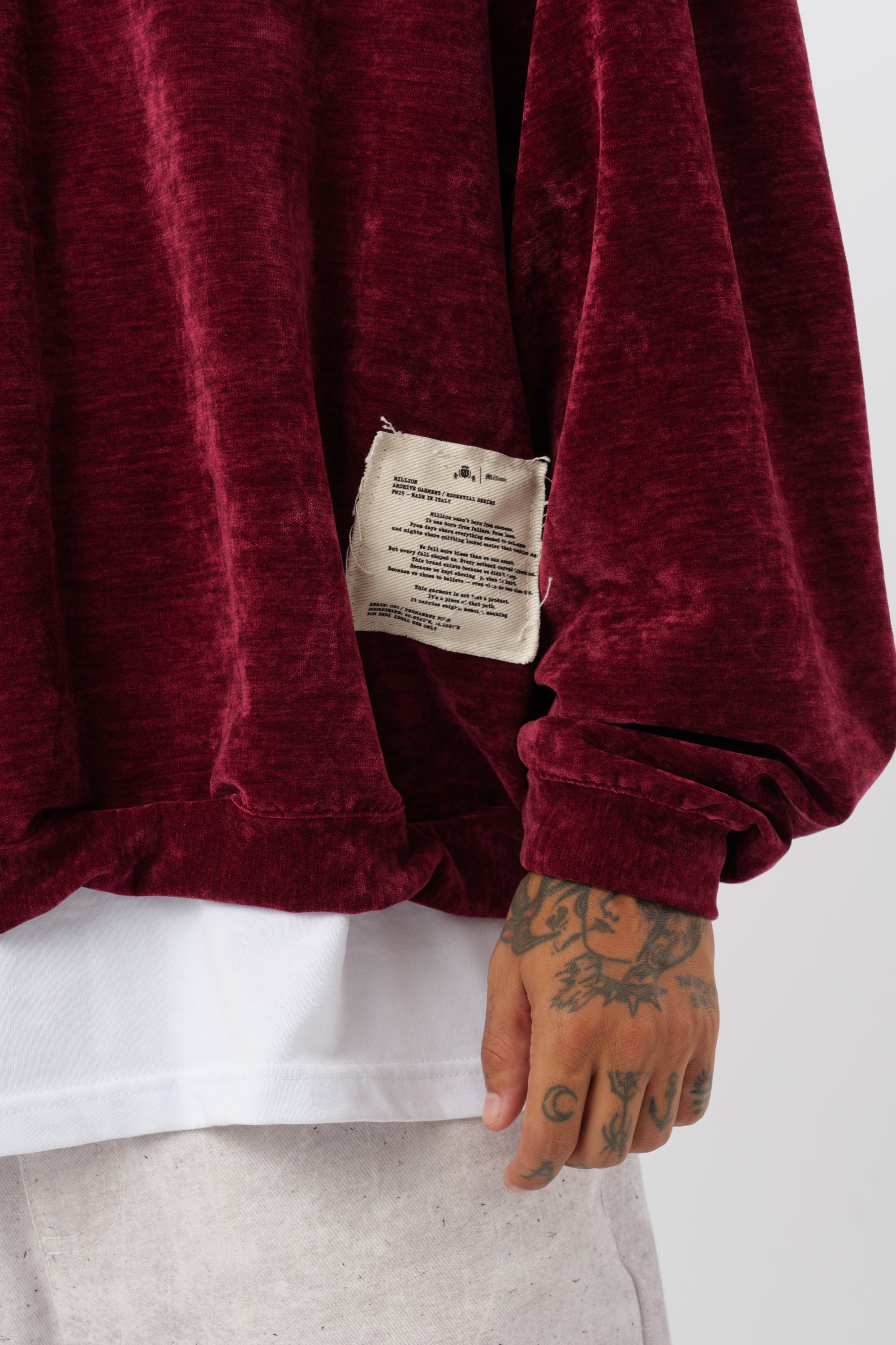 Crewneck Velvet Bordeaux