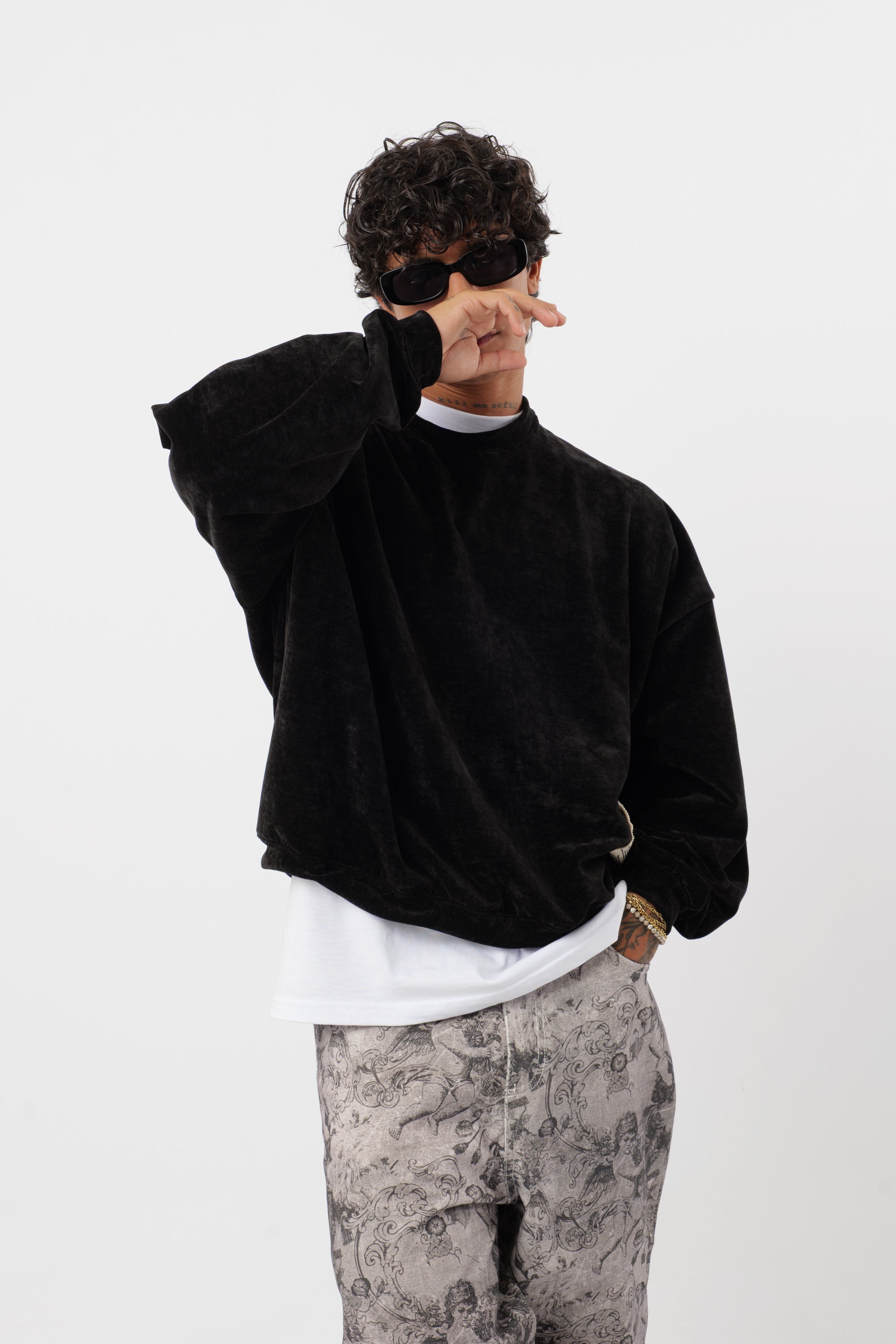 Crewneck Velvet Black