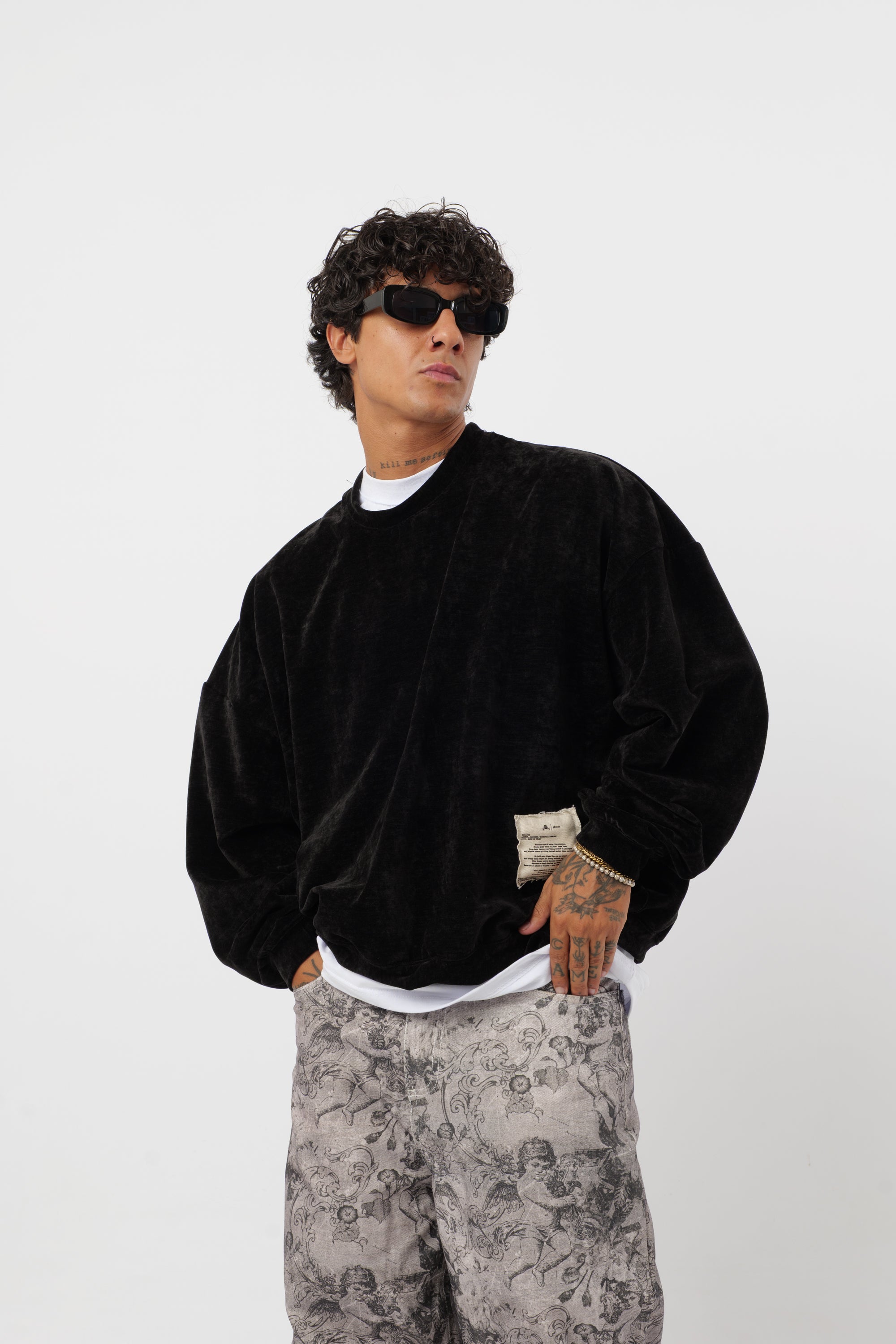 Crewneck Velvet Black