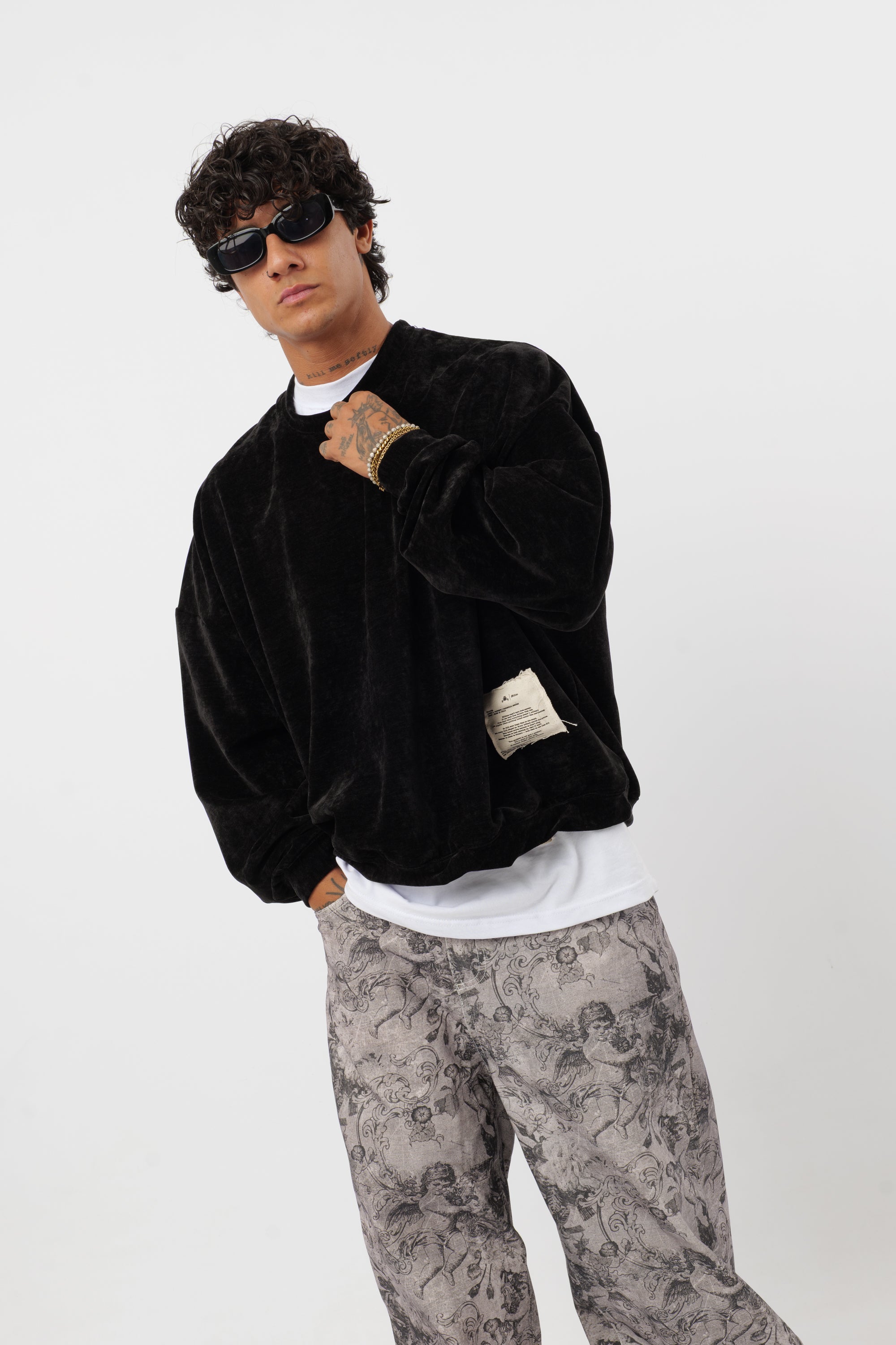 Crewneck Velvet Black