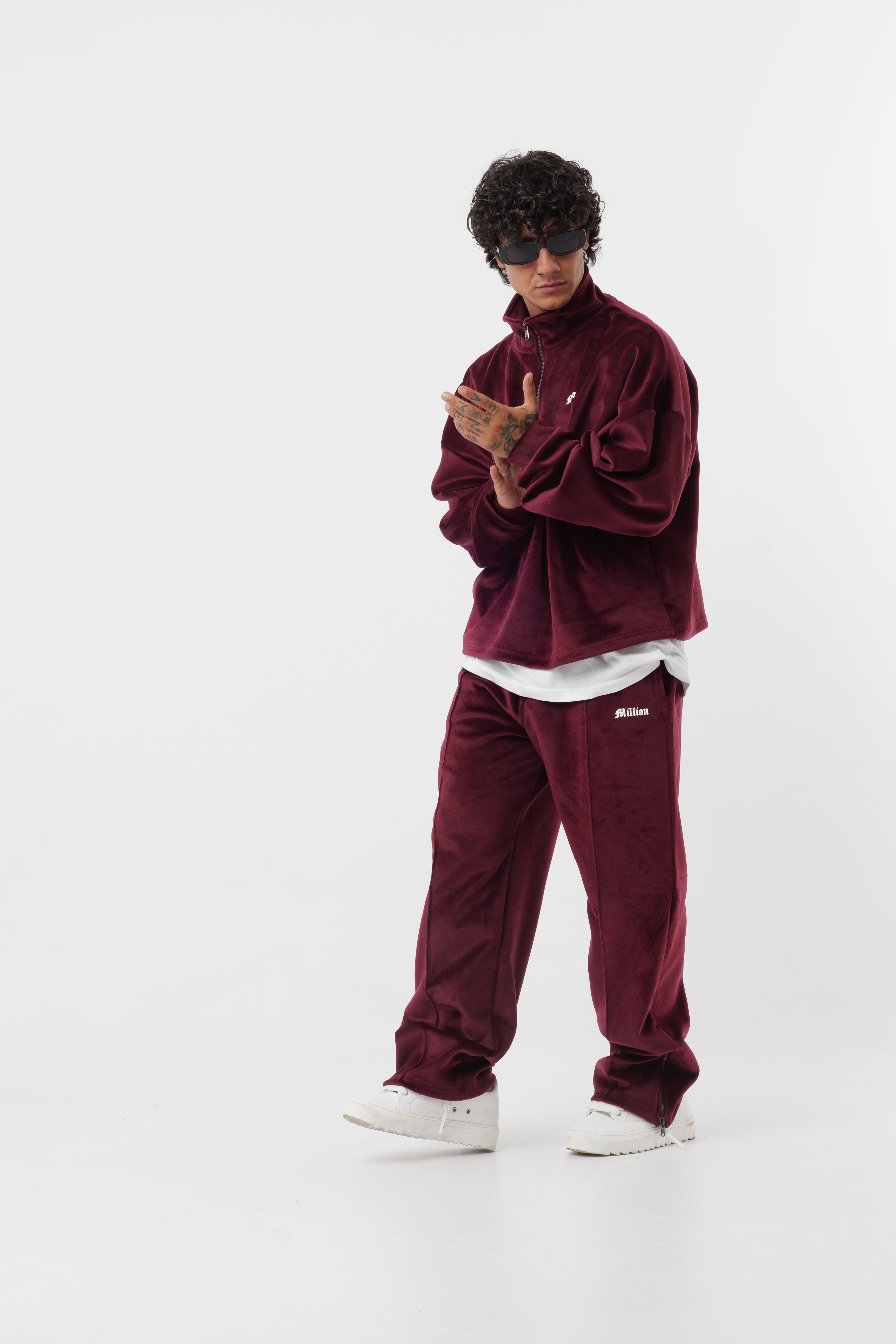 Tracksuit Velour Bordeaux