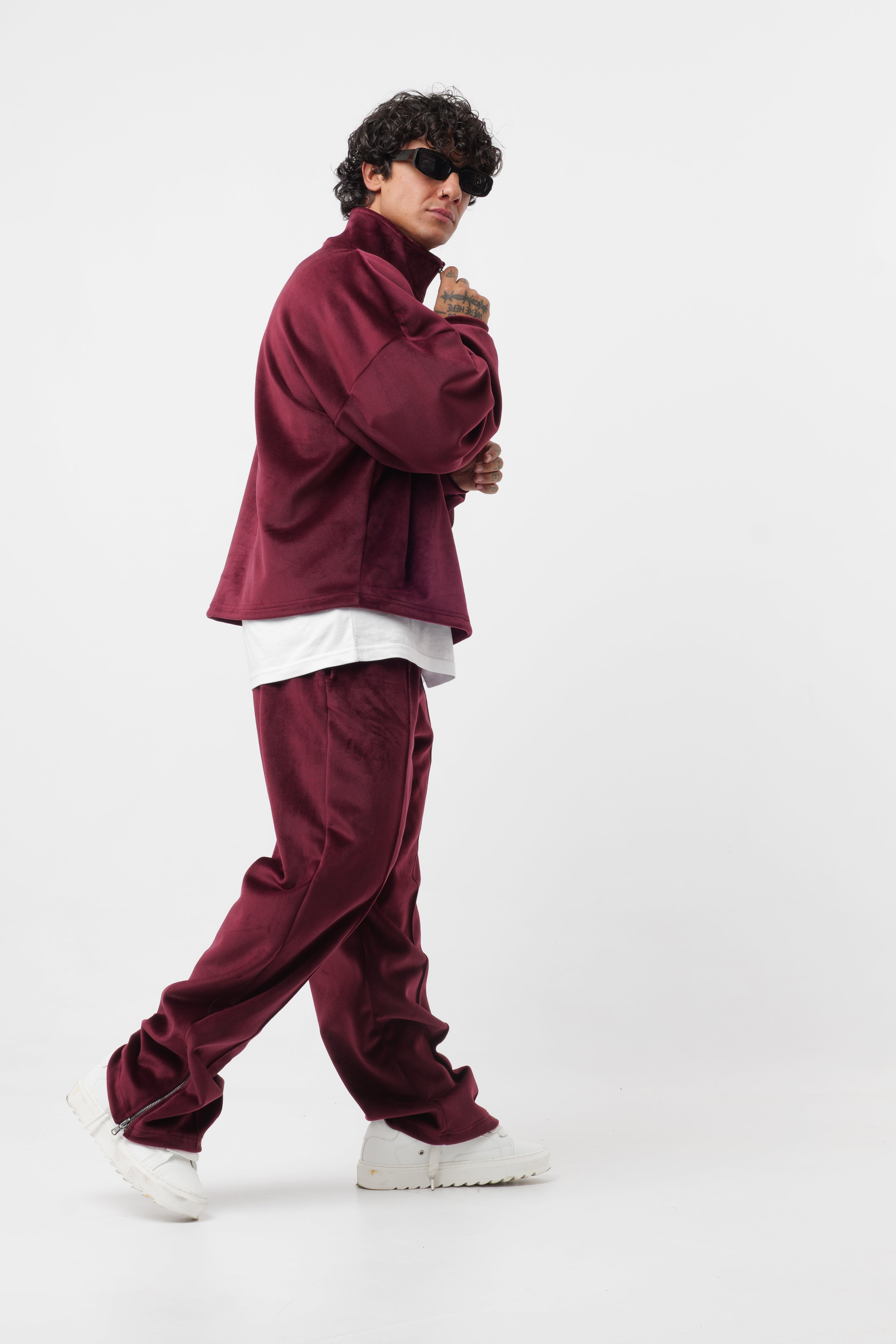 Tracksuit Velour Bordeaux