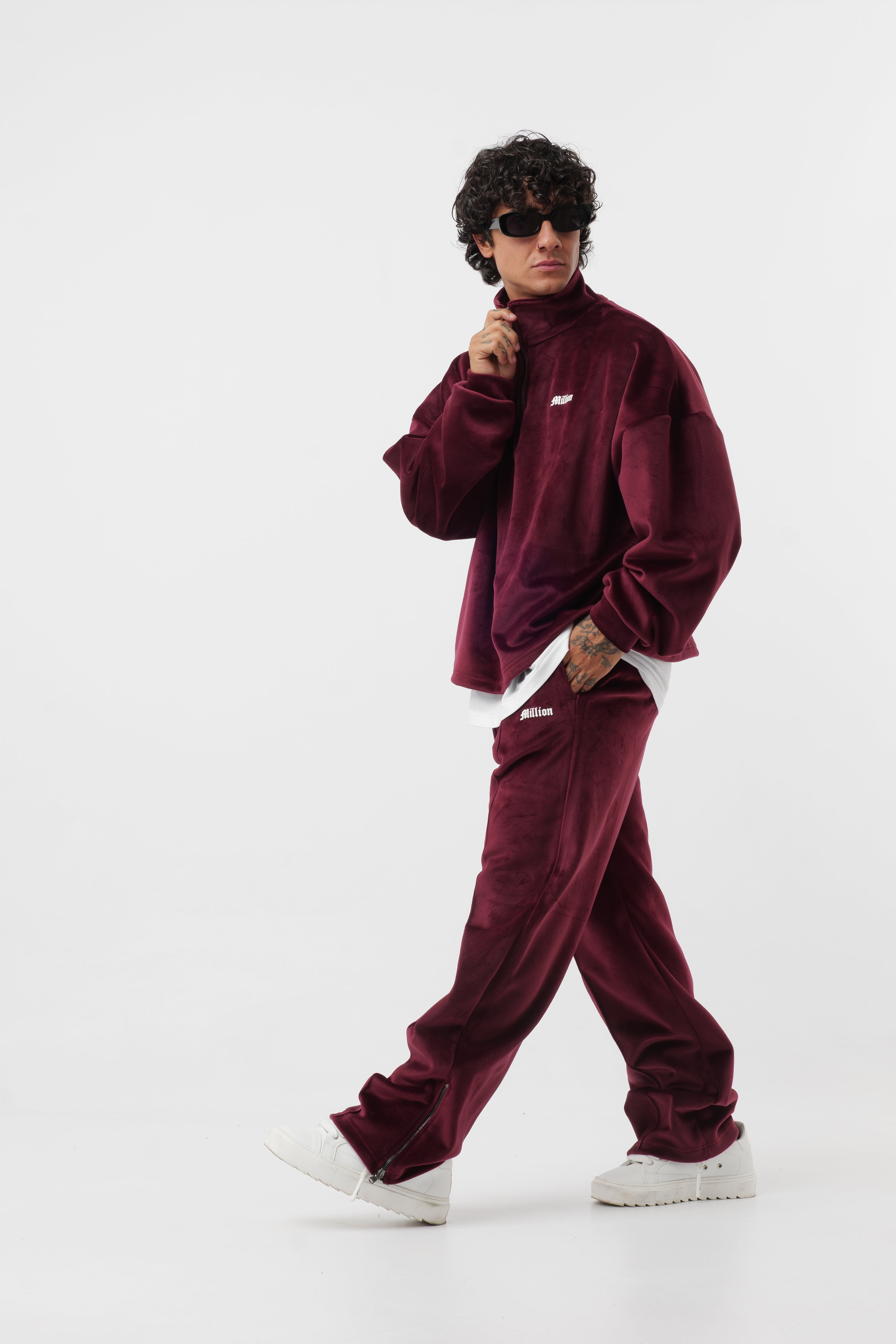 Tracksuit Velour Bordeaux
