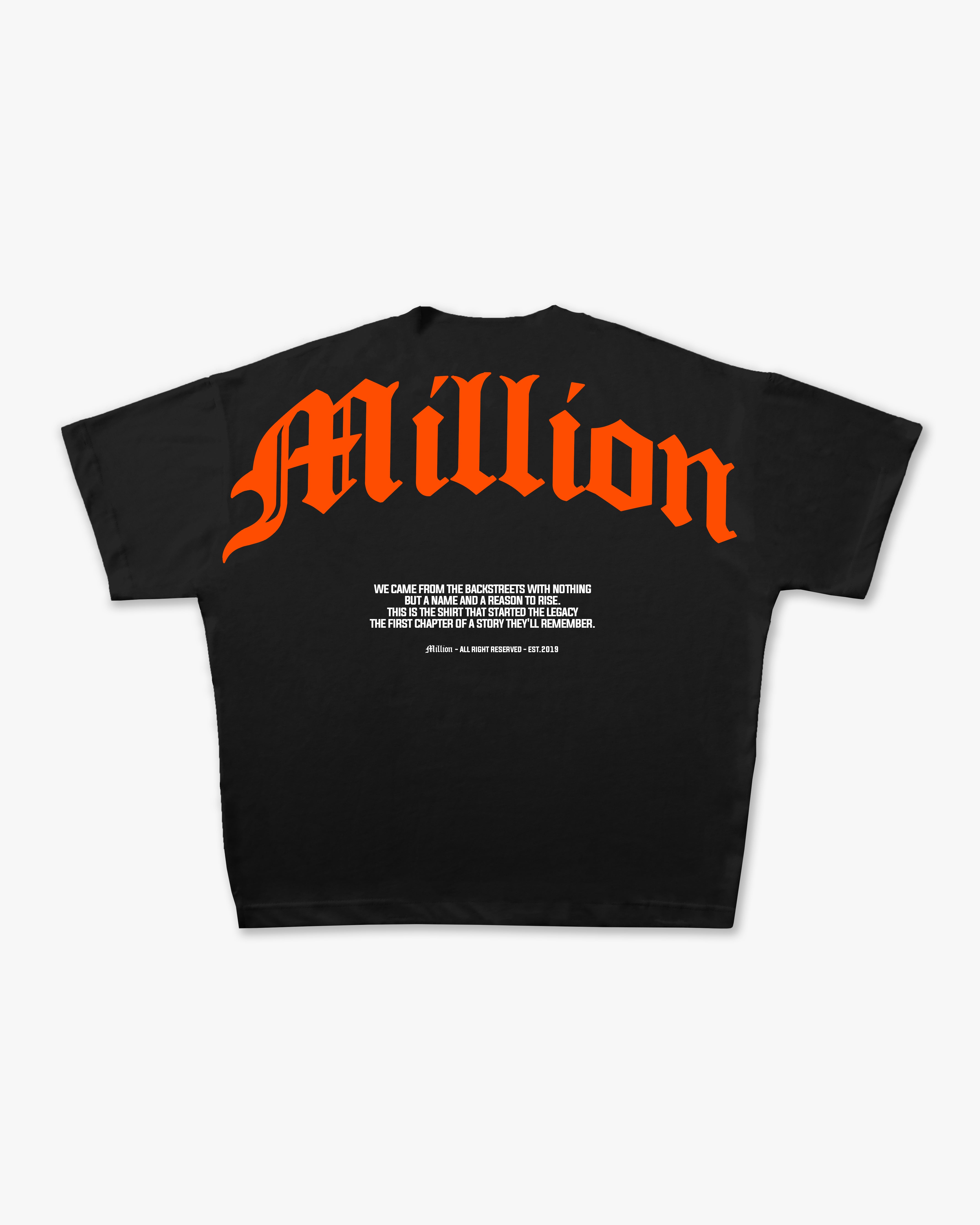 T-Shirt Nera Origin Arancio