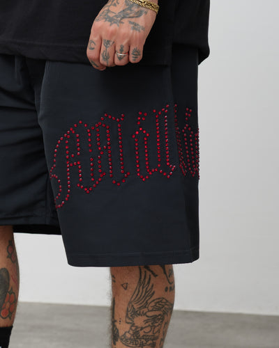 Shorts Tech Nero - Diamond Rosso
