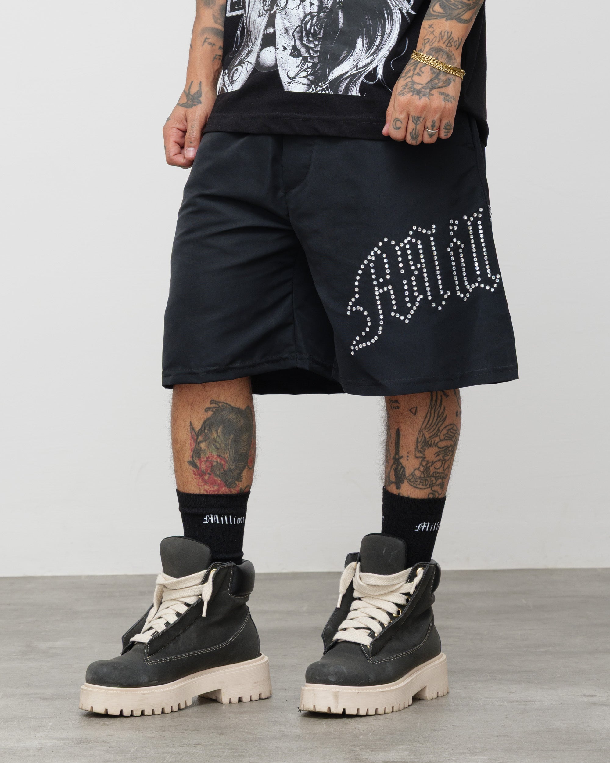 Shorts Tech Nero - Diamond Bianco