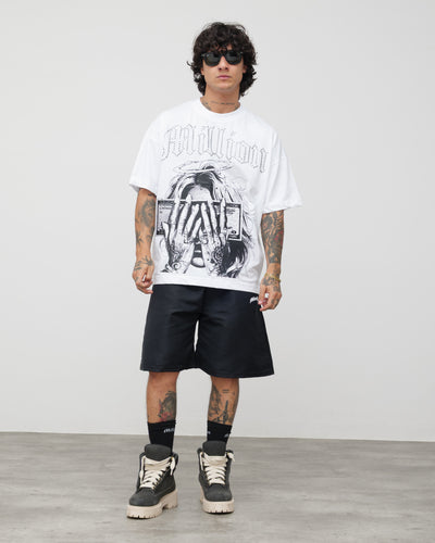 Shorts Tech Nero - Logo Bianco