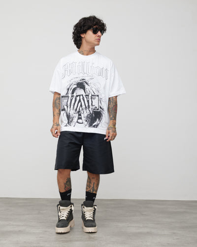 Shorts Tech Nero - Logo Bianco