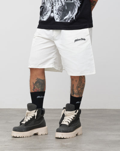 Shorts Tech Bianco - Logo Nero