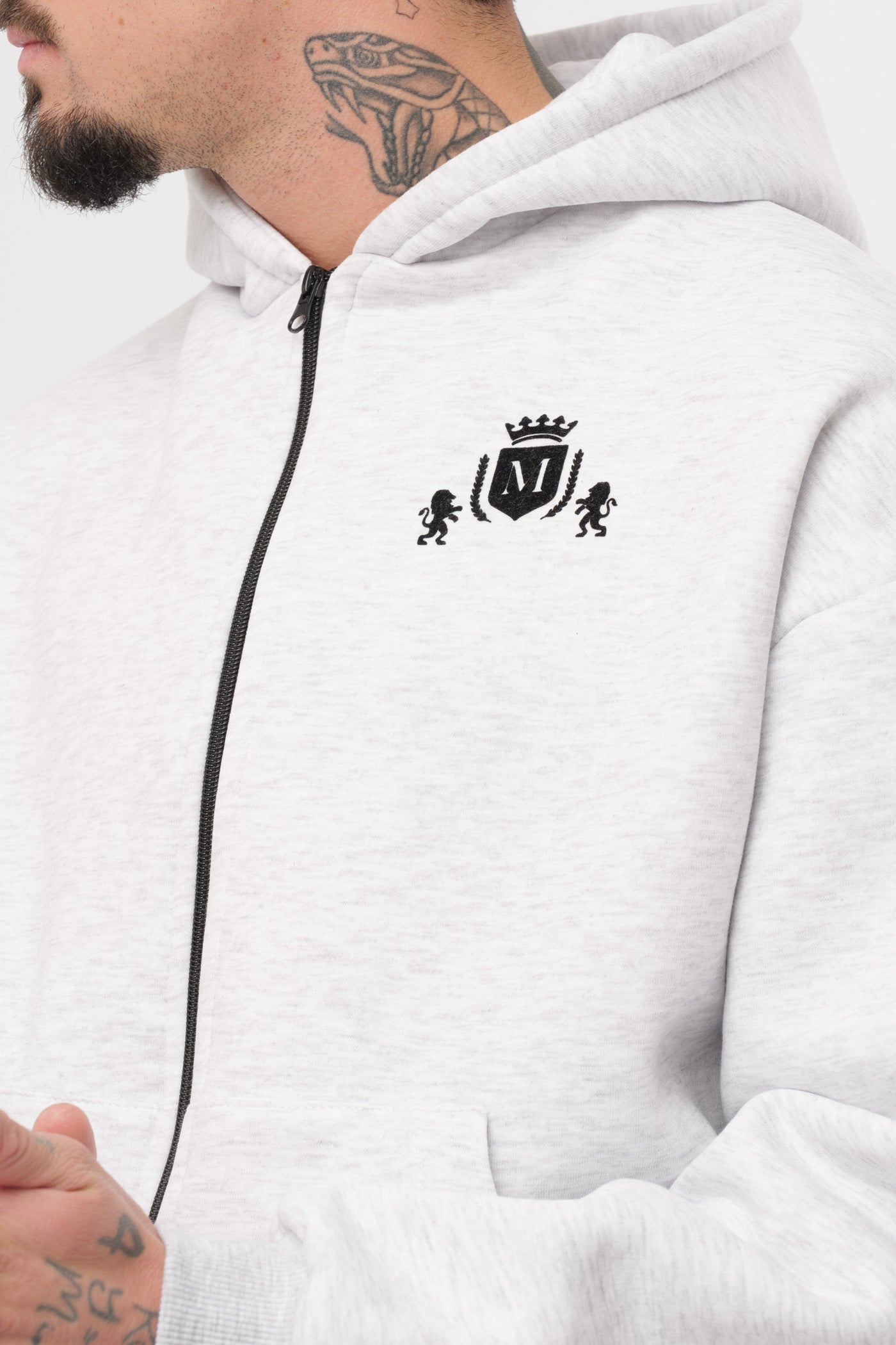 Tuta Logo Zip Grigia