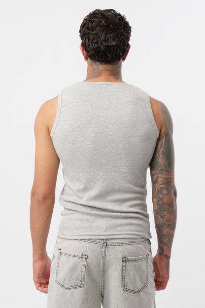 Grey Ribbed Tank Top