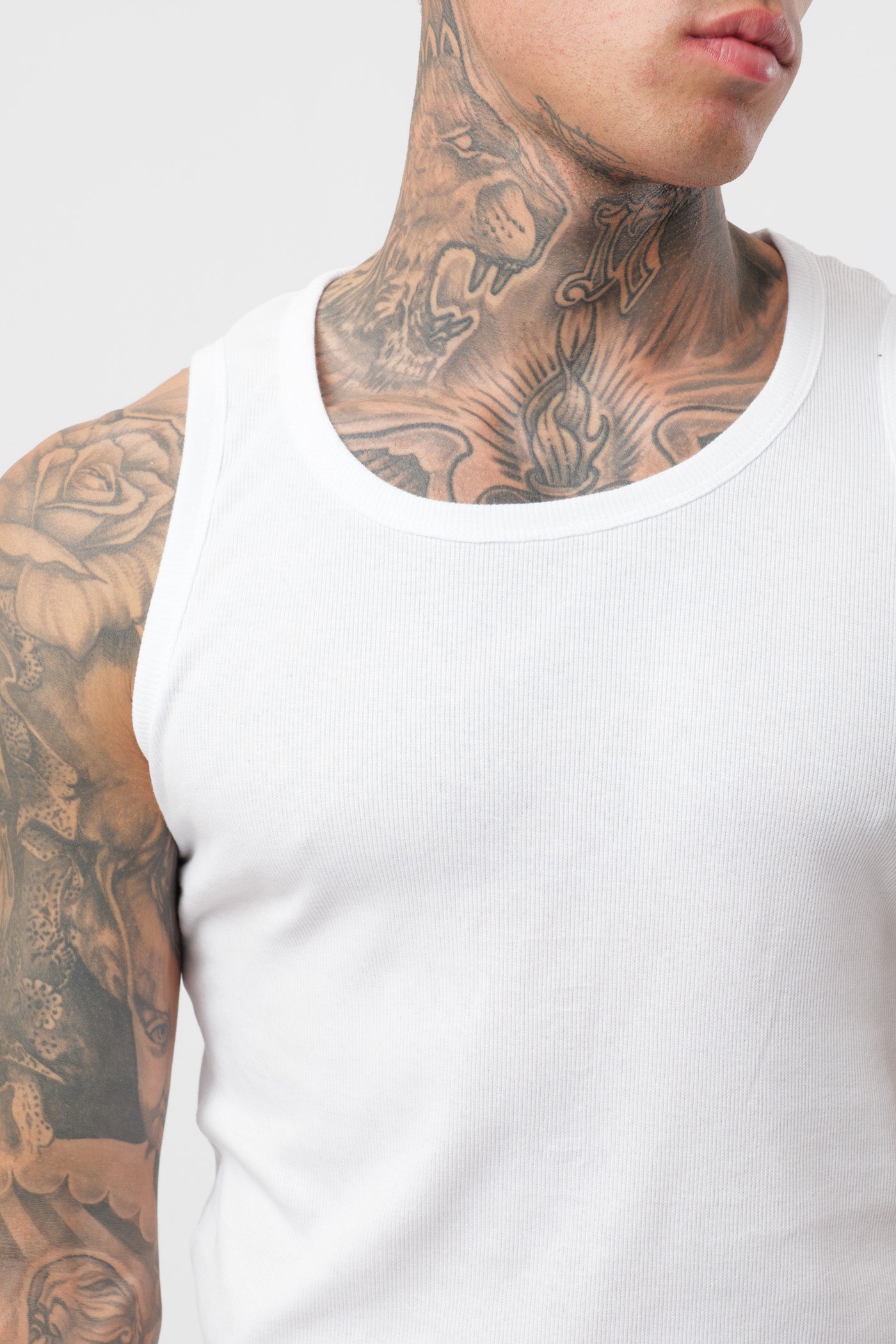 White Ribbed Tank Top