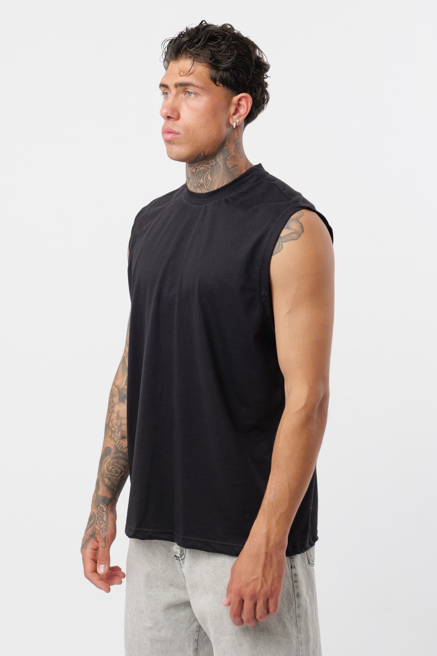 Black Jersey Tank Top