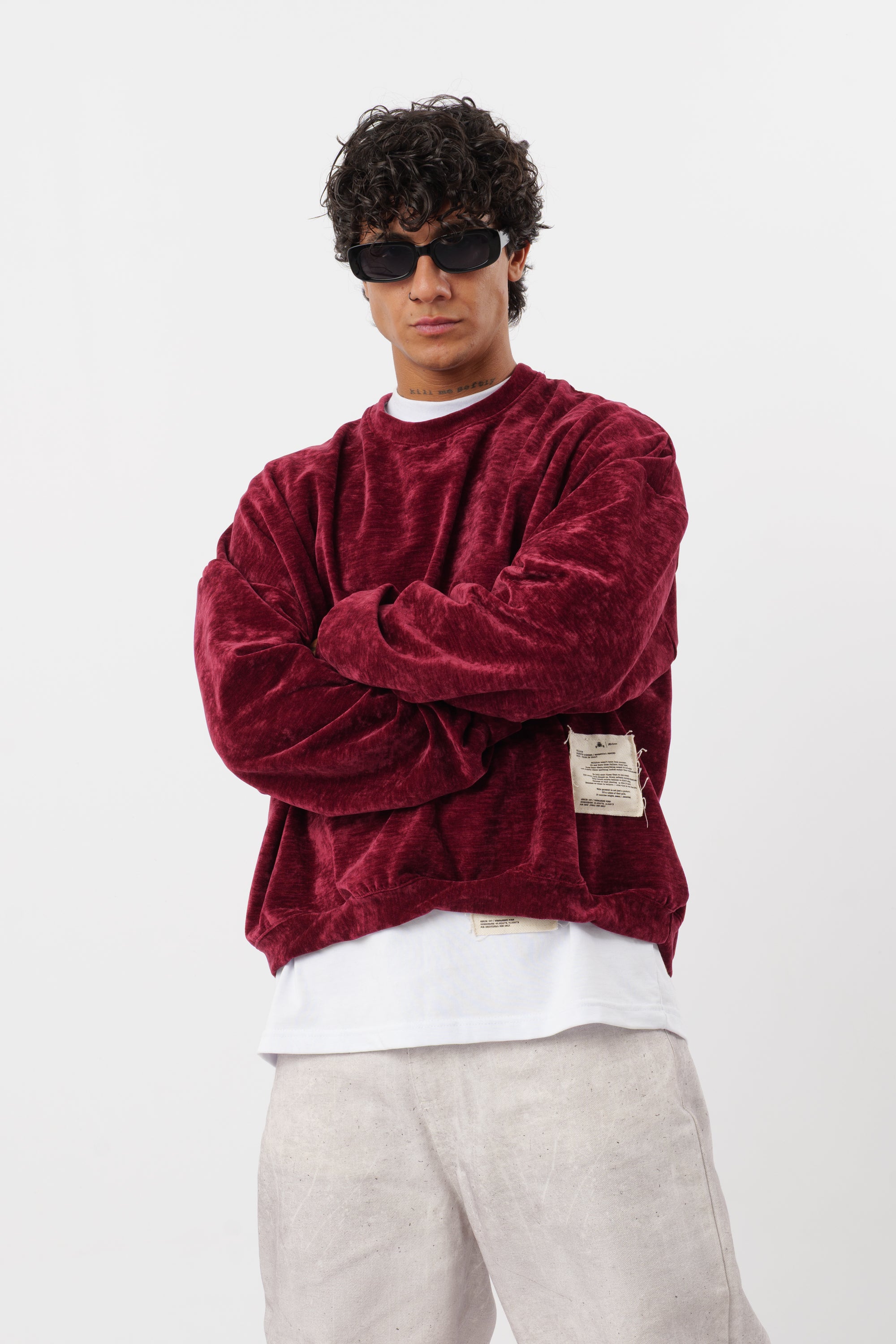 Crewneck Velvet Bordeaux