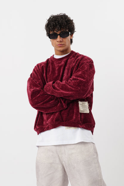 Crewneck Velvet Bordeaux