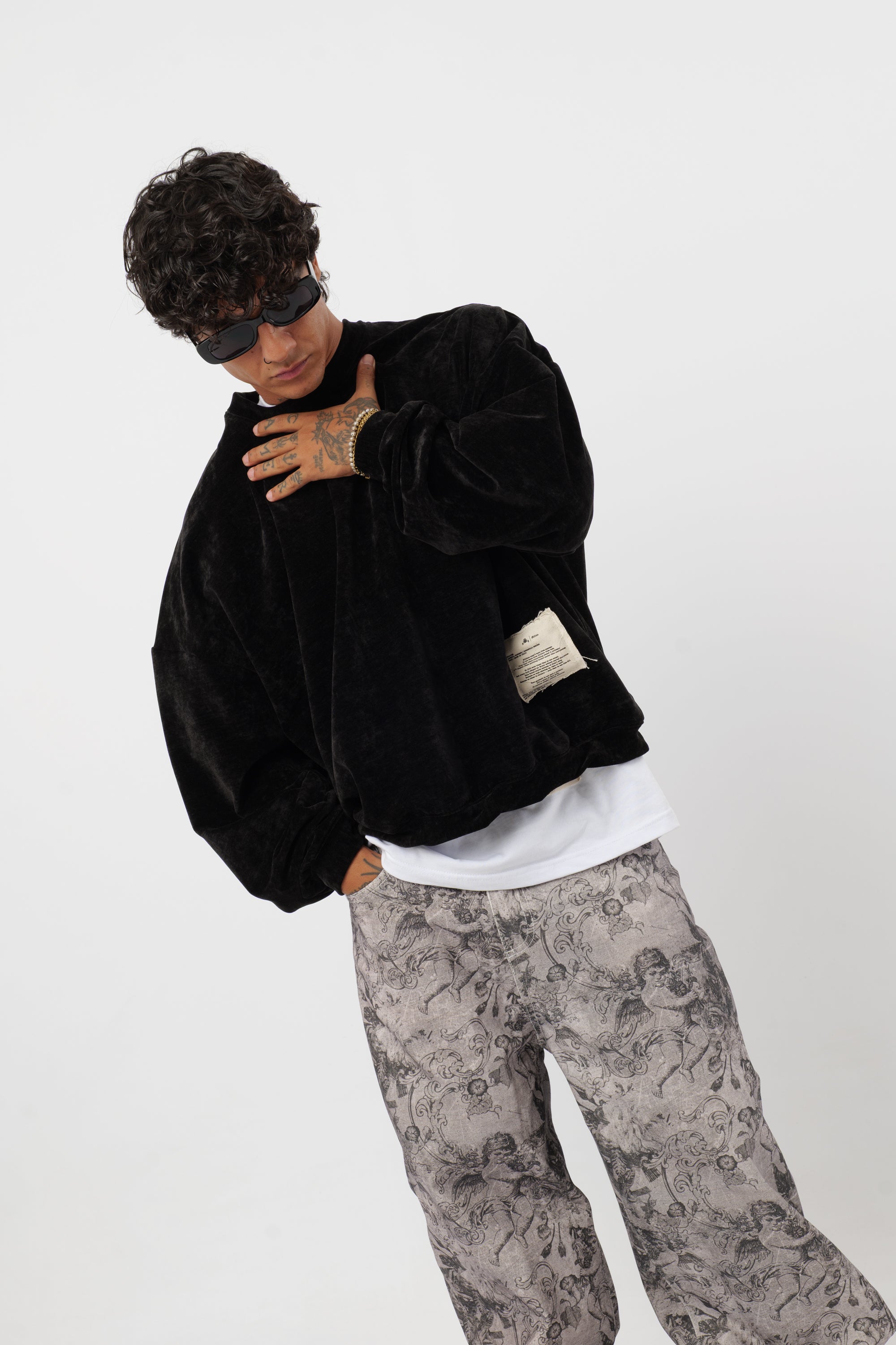 Crewneck Velvet Black