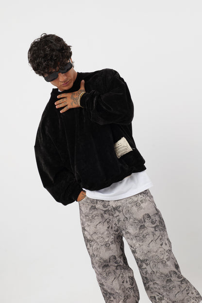 Crewneck Velvet Black