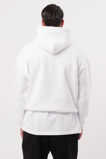 Hoodie White Cropped Logo