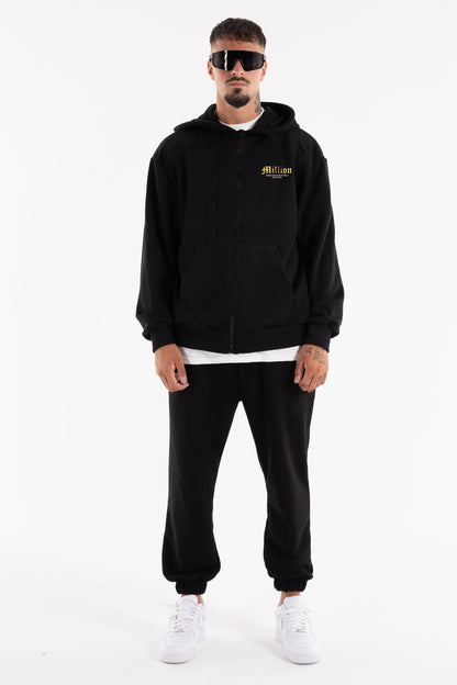 Hoodie Zip Gold Nera