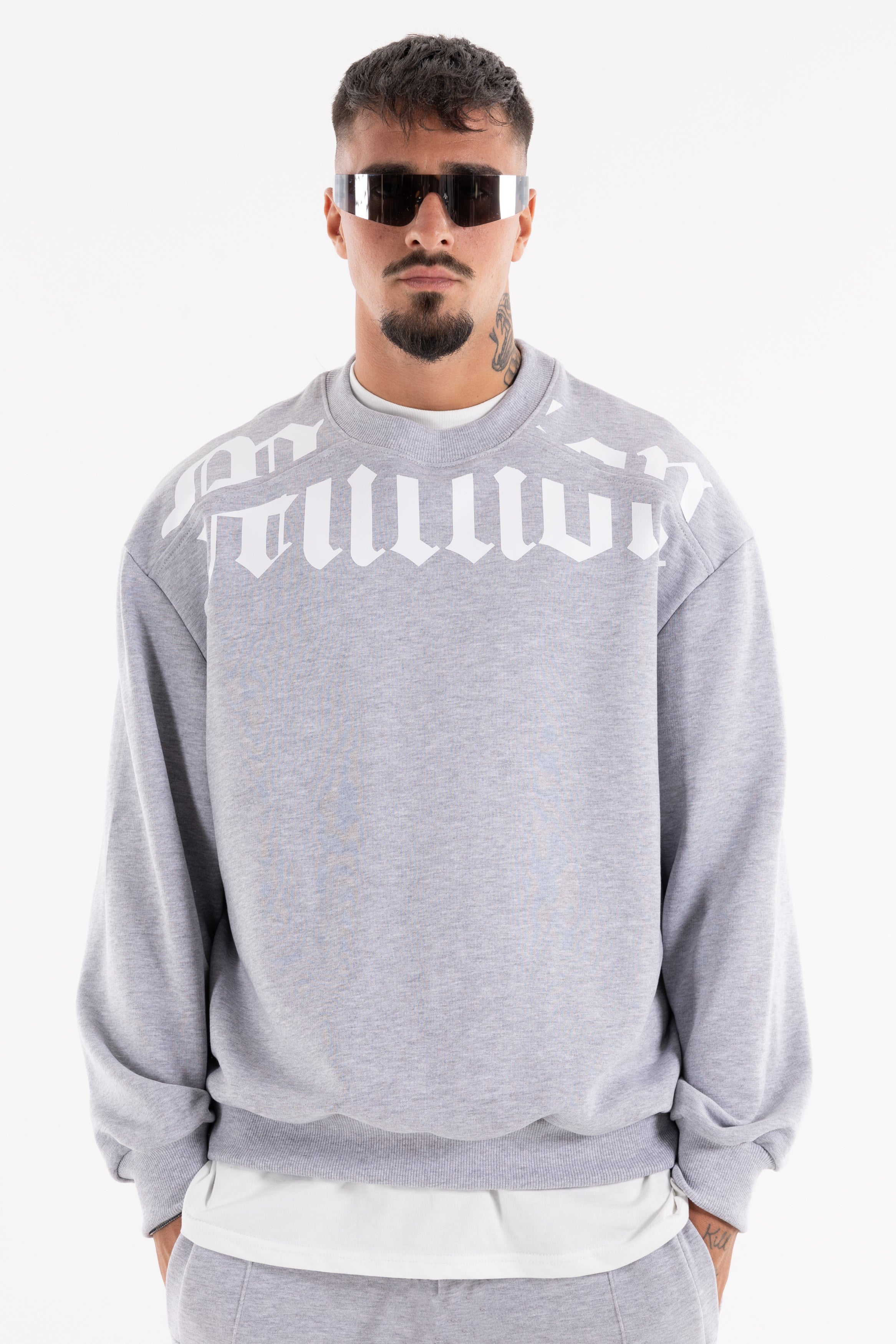 Crewneck White Cortar Grigia